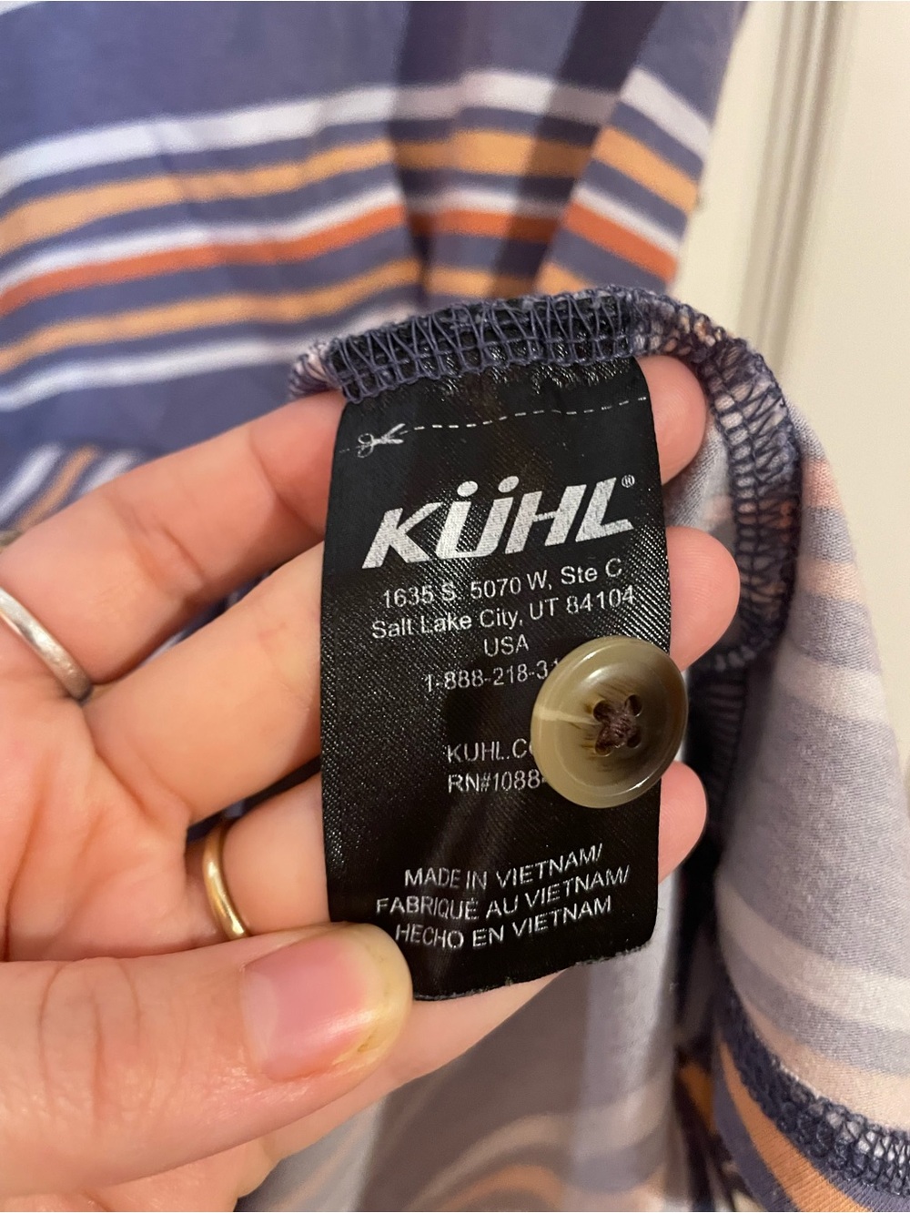 Kuhl Solstice Short Sleeve in Multi Stripe Size Large - Picture 6 of 10